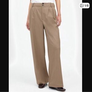 Madewell Harlow Wide Leg Twill Pant Size 10 Dark Oat Melange